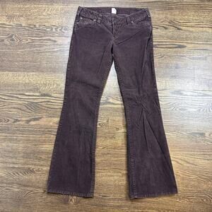Silver Jeans Pants Womens 31 Brown Corduroy Bootcut Embroidered Pockets Casual